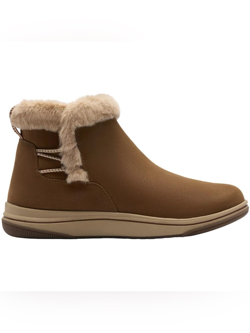 Clarks Cloudsteppers Breeze Faux Fur Slip On Ankle Booties Size 9.5